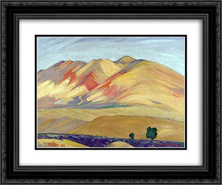 Near Dvin 24x20 Black Ornate Wood Framed Art Print Poster with Double Matting by Saryan, Martiros