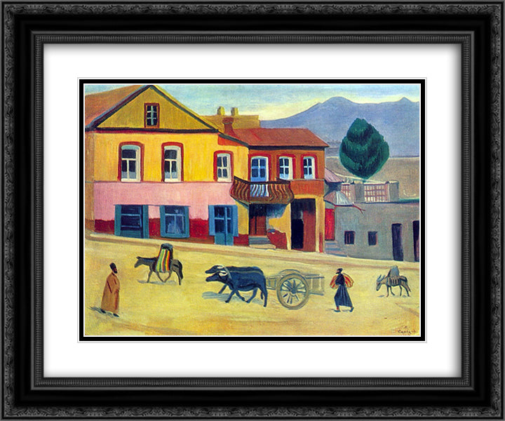 Old Tbilisi 24x20 Black Ornate Wood Framed Art Print Poster with Double Matting by Saryan, Martiros