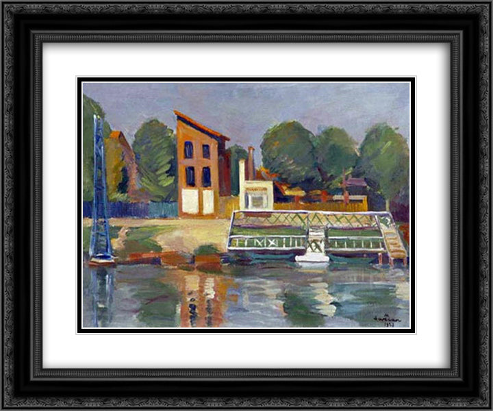 On Marna 24x20 Black Ornate Wood Framed Art Print Poster with Double Matting by Saryan, Martiros