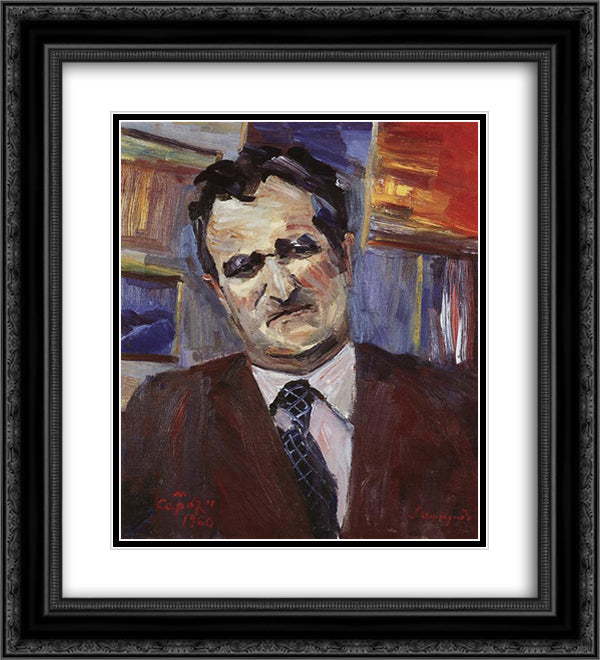 Portrait of mathematics Artashes Shahinyan 20x22 Black Ornate Wood Framed Art Print Poster with Double Matting by Saryan, Martiros