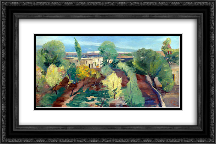 Rain in Early May 24x16 Black Ornate Wood Framed Art Print Poster with Double Matting by Saryan, Martiros