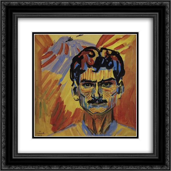 Self - portrait 20x20 Black Ornate Wood Framed Art Print Poster with Double Matting by Saryan, Martiros