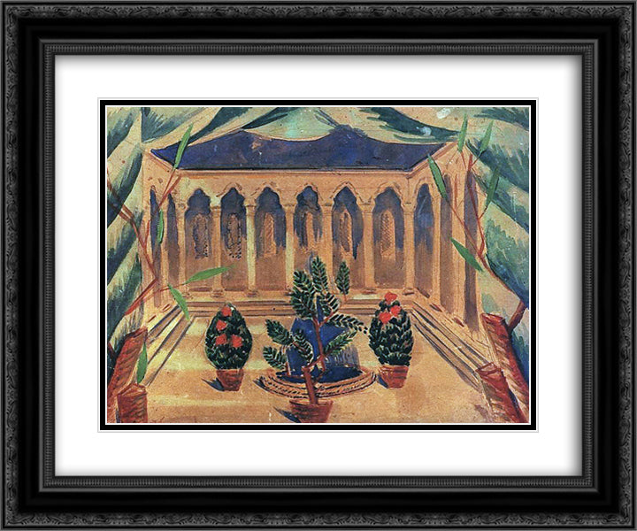 Sketch of scene design 24x20 Black Ornate Wood Framed Art Print Poster with Double Matting by Saryan, Martiros