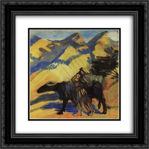 To the spring 20x20 Black Ornate Wood Framed Art Print Poster with Double Matting by Saryan, Martiros