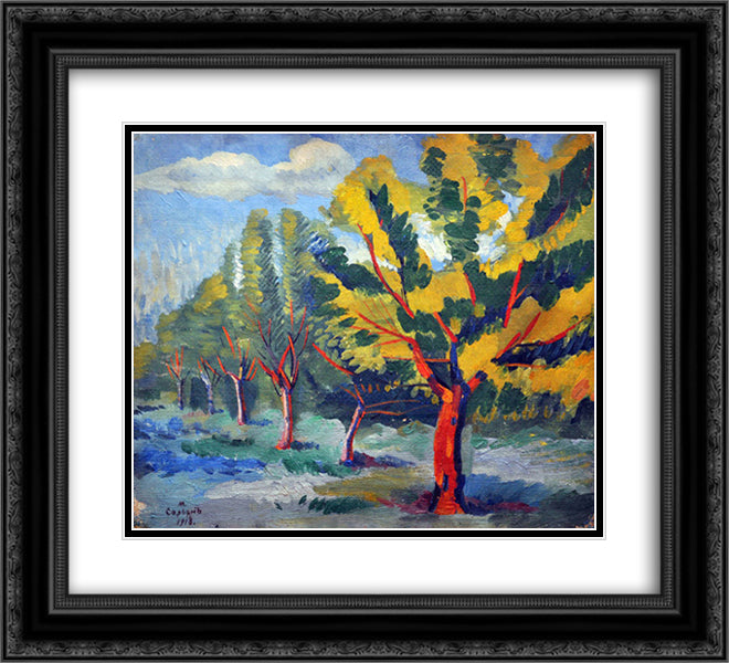 Trees 22x20 Black Ornate Wood Framed Art Print Poster with Double Matting by Saryan, Martiros