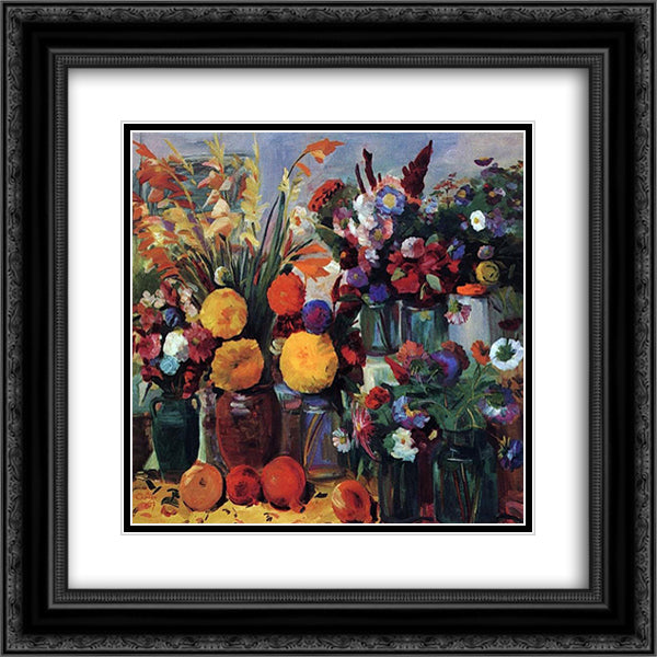 Yerevan flowers 20x20 Black Ornate Wood Framed Art Print Poster with Double Matting by Saryan, Martiros