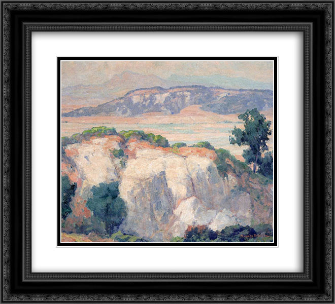 Torrey Pines 22x20 Black Ornate Wood Framed Art Print Poster with Double Matting by Braun, Maurice