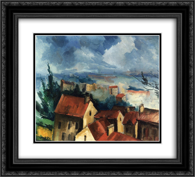 Beauce Landscape 22x20 Black Ornate Wood Framed Art Print Poster with Double Matting by Vlaminck, Maurice