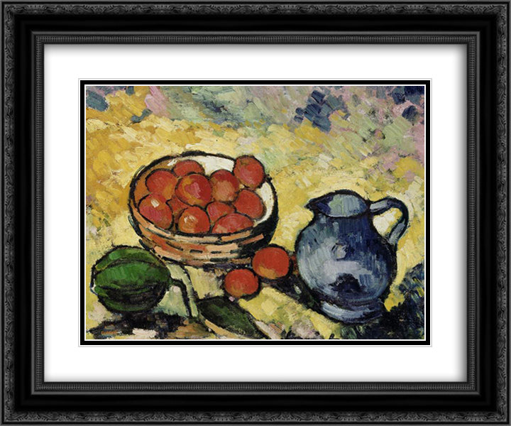 Still Life 24x20 Black Ornate Wood Framed Art Print Poster with Double Matting by Vlaminck, Maurice