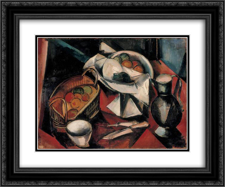 Still Life with Knife 24x20 Black Ornate Wood Framed Art Print Poster with Double Matting by Vlaminck, Maurice