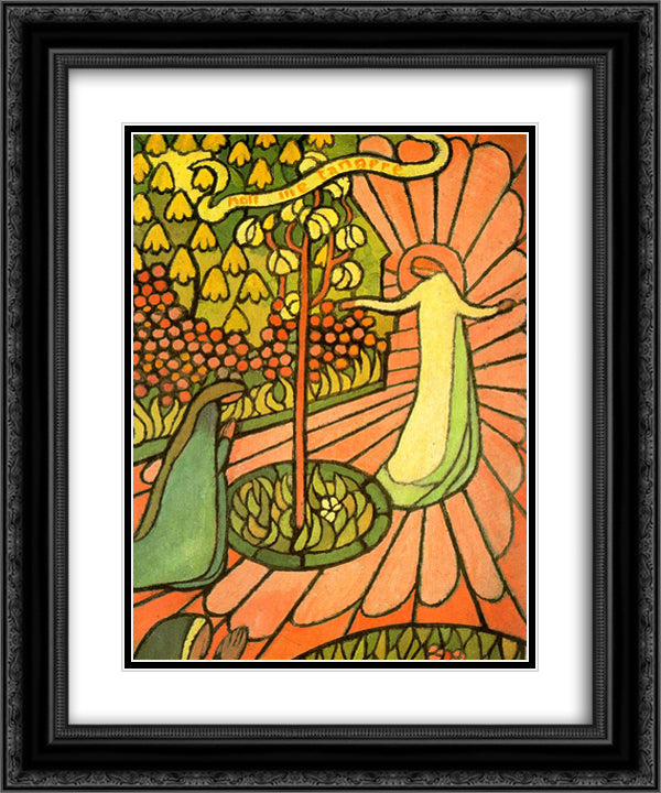 Noli Me Tangere 20x24 Black Ornate Wood Framed Art Print Poster with Double Matting by Denis, Maurice