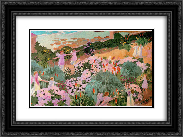 Paradise 24x18 Black Ornate Wood Framed Art Print Poster with Double Matting by Denis, Maurice