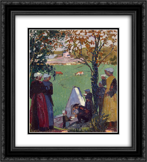 The Sacred Spring at Guidel 20x22 Black Ornate Wood Framed Art Print Poster with Double Matting by Denis, Maurice