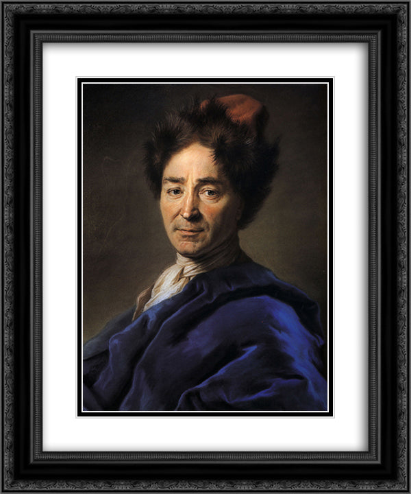Jean Nicolas Vernezobre 20x24 Black Ornate Wood Framed Art Print Poster with Double Matting by La Tour, Maurice Quentin de