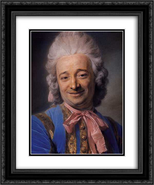 Manelli 20x24 Black Ornate Wood Framed Art Print Poster with Double Matting by La Tour, Maurice Quentin de