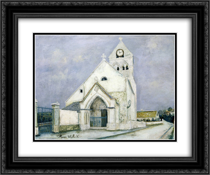 Little Communicant, Church of Mourning 24x20 Black Ornate Wood Framed Art Print Poster with Double Matting by Utrillo, Maurice