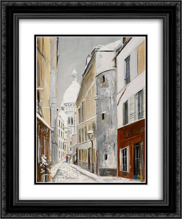 Sacre - Coeur 20x24 Black Ornate Wood Framed Art Print Poster with Double Matting by Utrillo, Maurice
