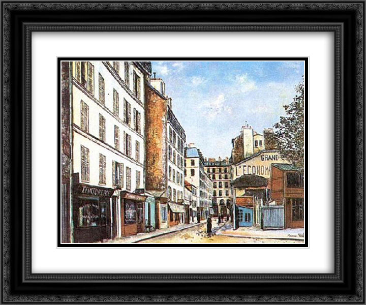Street 24x20 Black Ornate Wood Framed Art Print Poster with Double Matting by Utrillo, Maurice