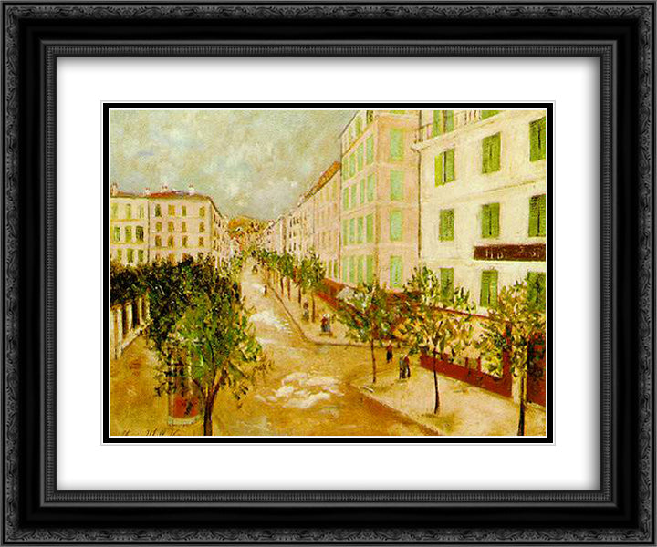 Street at Corte 24x20 Black Ornate Wood Framed Art Print Poster with Double Matting by Utrillo, Maurice
