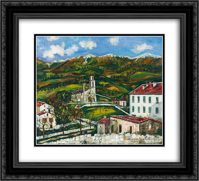 Untitled 22x20 Black Ornate Wood Framed Art Print Poster with Double Matting by Utrillo, Maurice