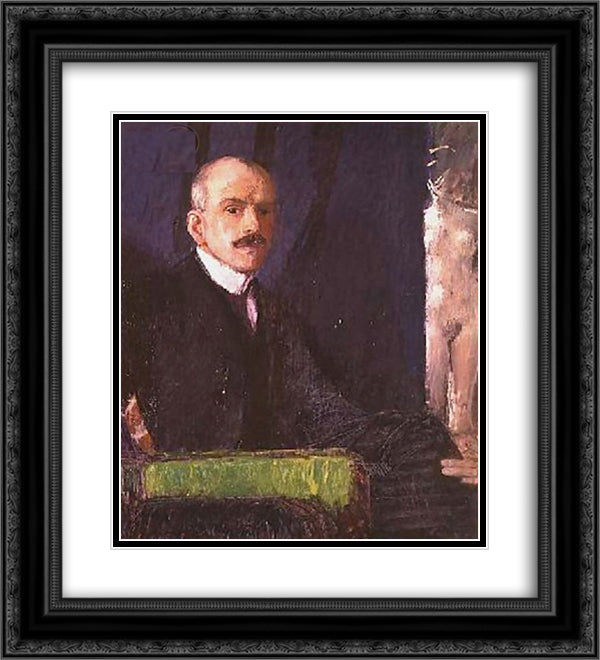 Self-portrait 20x22 Black Ornate Wood Framed Art Print Poster with Double Matting by Kurzweil, Max