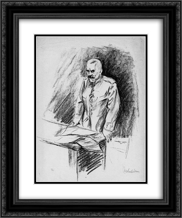 Bethmann Hollweg 20x24 Black Ornate Wood Framed Art Print Poster with Double Matting by Liebermann, Max