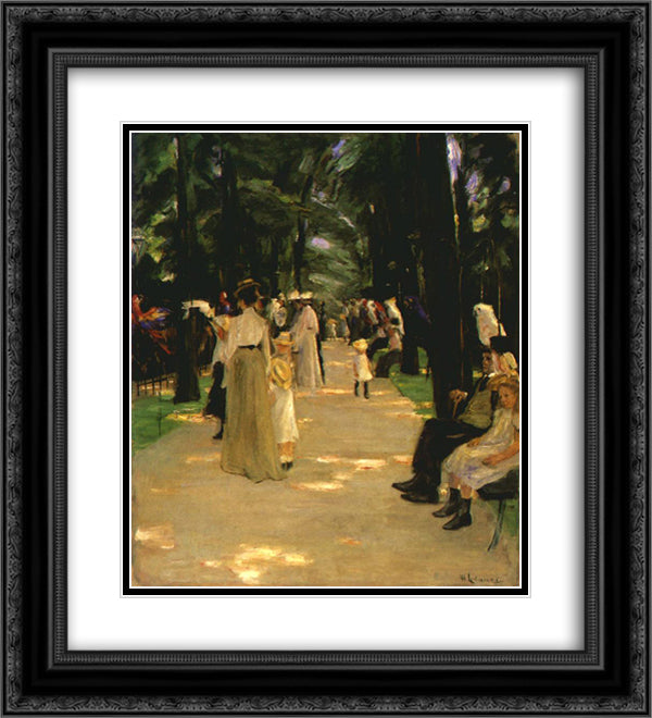 Parrot avenue 20x22 Black Ornate Wood Framed Art Print Poster with Double Matting by Liebermann, Max