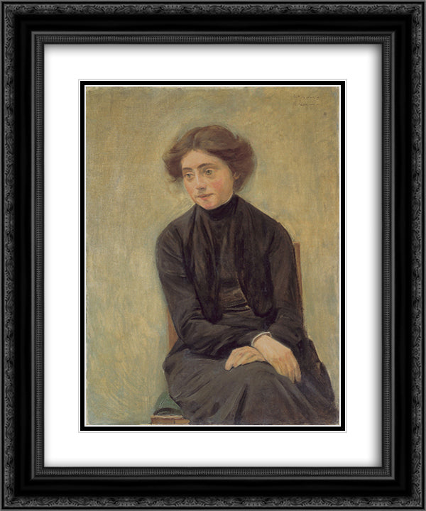 Portrait of Miss Hedwig Ruetz 20x24 Black Ornate Wood Framed Art Print Poster with Double Matting by Liebermann, Max