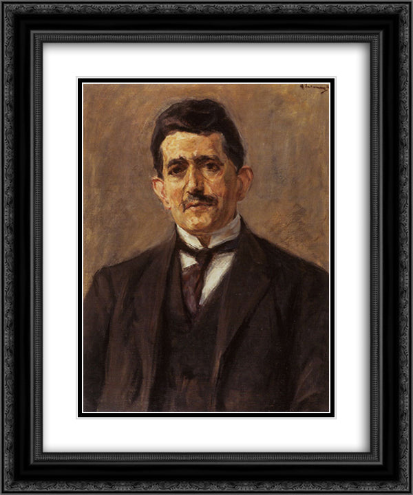 Portrait of the publisher Bruno Cassirer 20x24 Black Ornate Wood Framed Art Print Poster with Double Matting by Liebermann, Max
