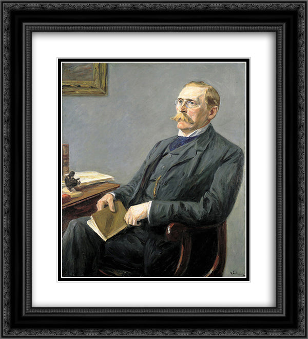 Portrait of Wilhelm Bode 20x22 Black Ornate Wood Framed Art Print Poster with Double Matting by Liebermann, Max