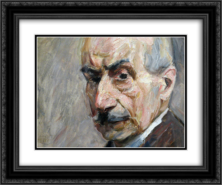 Self-portrait 24x20 Black Ornate Wood Framed Art Print Poster with Double Matting by Liebermann, Max