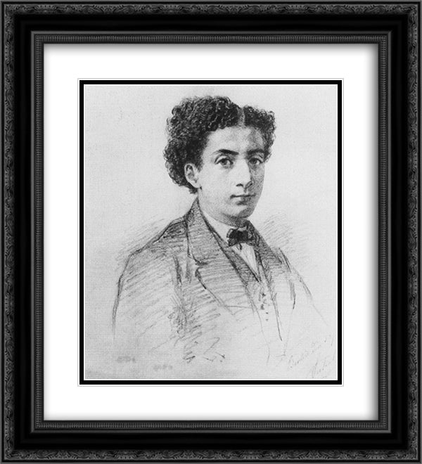 Sixteen years old 20x22 Black Ornate Wood Framed Art Print Poster with Double Matting by Liebermann, Max