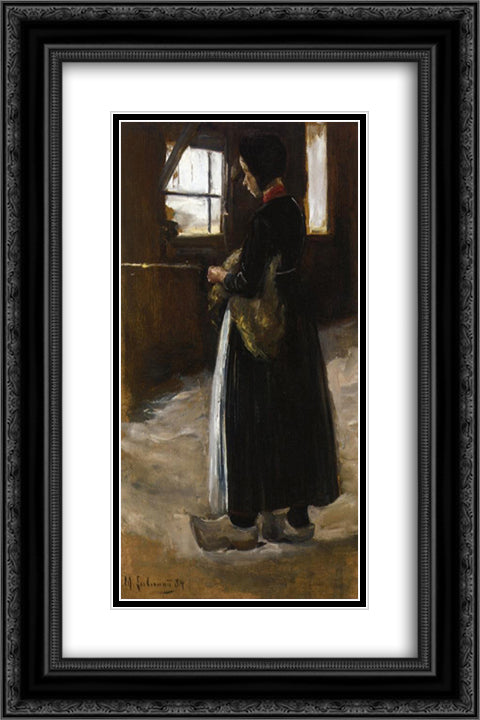 Spinner 16x24 Black Ornate Wood Framed Art Print Poster with Double Matting by Liebermann, Max