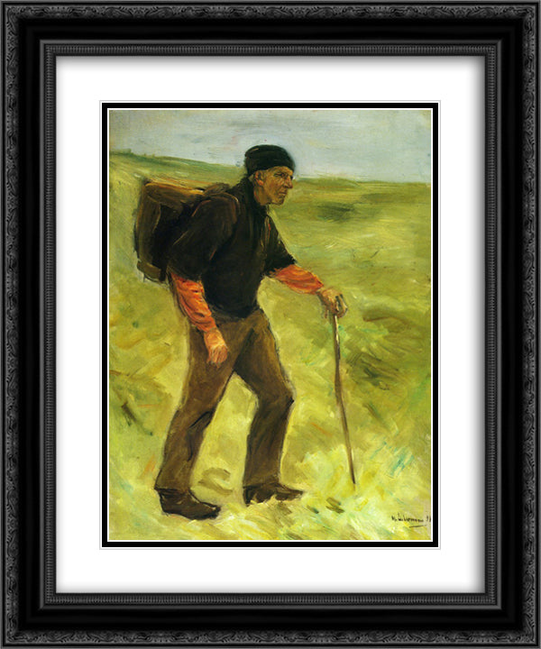 The farmer 20x24 Black Ornate Wood Framed Art Print Poster with Double Matting by Liebermann, Max
