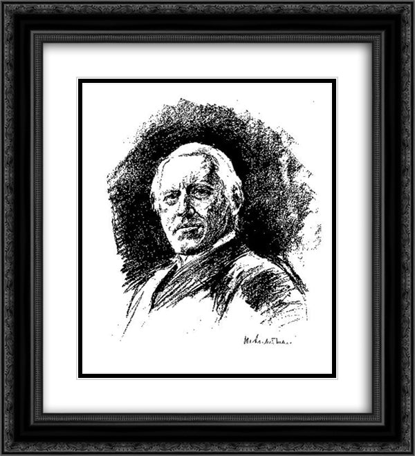 Ulrich von Wilamowitz Moellendorff 20x22 Black Ornate Wood Framed Art Print Poster with Double Matting by Liebermann, Max