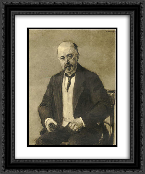 Walther Nernst 20x24 Black Ornate Wood Framed Art Print Poster with Double Matting by Liebermann, Max