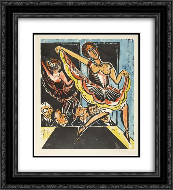 Dancer in the Mirror 20x22 Black Ornate Wood Framed Art Print Poster with Double Matting by Pechstein, Max