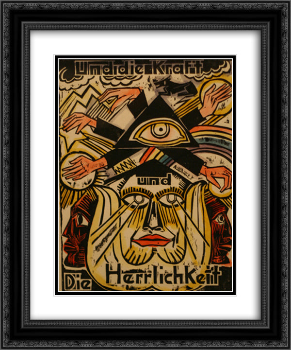 Das Vater Unser - Und Die Kraft Und Die Herrlichkeit 20x24 Black Ornate Wood Framed Art Print Poster with Double Matting by Pechstein, Max