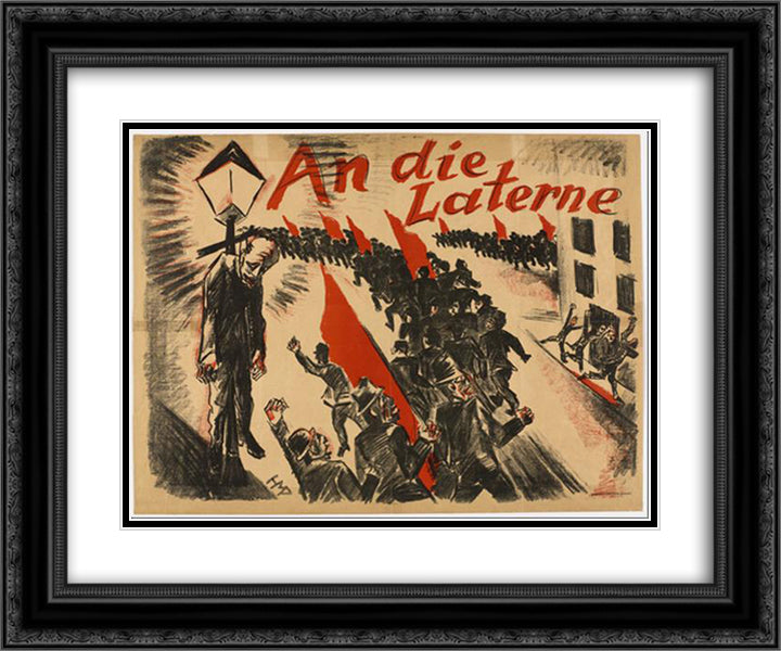 Poster for periodical An die Laterne (To the Lamp Post) 24x20 Black Ornate Wood Framed Art Print Poster with Double Matting by Pechstein, Max