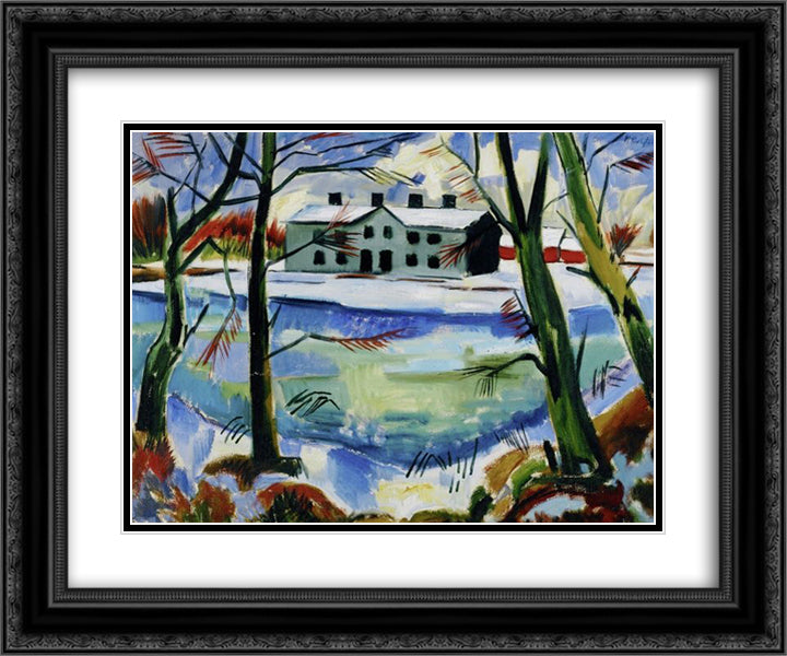 Schneeschmelze (Melting Snow) 24x20 Black Ornate Wood Framed Art Print Poster with Double Matting by Pechstein, Max