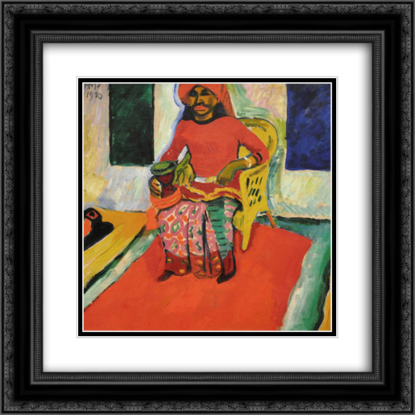 The Big Indian 20x20 Black Ornate Wood Framed Art Print Poster with Double Matting by Pechstein, Max
