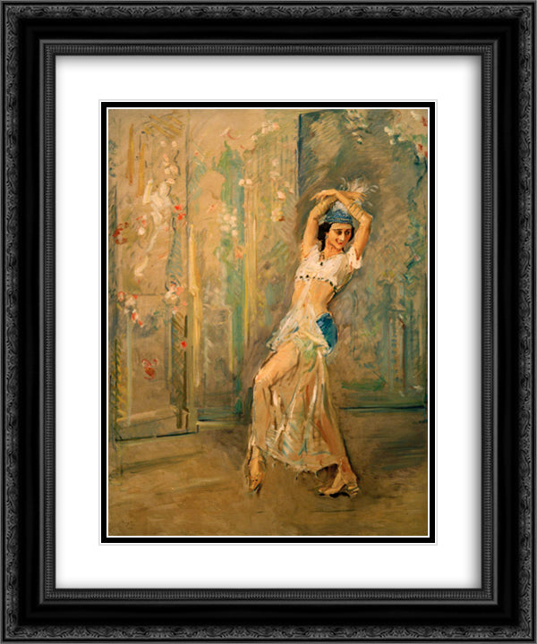Anna Pawlowa 20x24 Black Ornate Wood Framed Art Print Poster with Double Matting by Slevogt, Max