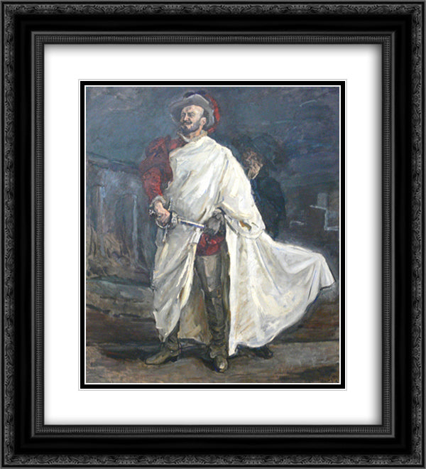 The singer Francisco d'Andrade as Don Giovanni in Mozart's opera 20x22 Black Ornate Wood Framed Art Print Poster with Double Matting by Slevogt, Max