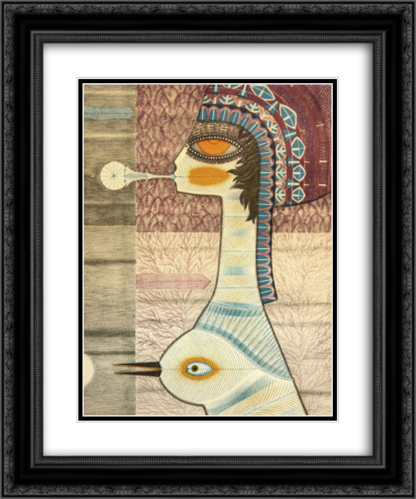 Dromkvinnans Kyss II 20x24 Black Ornate Wood Framed Art Print Poster with Double Matting by Svanberg, Max Walter
