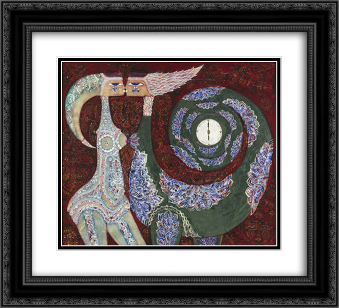 Gunni, solitar i mitt hjartas tradgard 22x20 Black Ornate Wood Framed Art Print Poster with Double Matting by Svanberg, Max Walter
