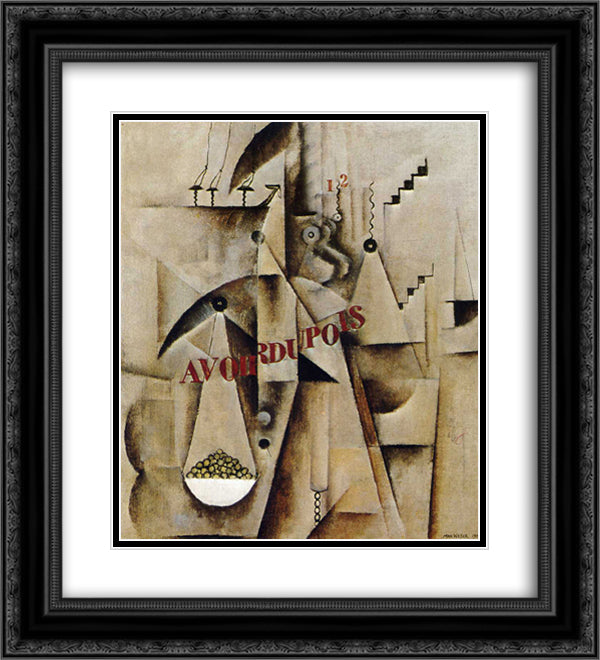Avoirdupois 20x22 Black Ornate Wood Framed Art Print Poster with Double Matting by Weber, Max