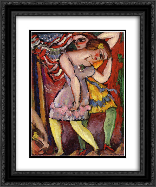 Burlesque 20x24 Black Ornate Wood Framed Art Print Poster with Double Matting by Weber, Max