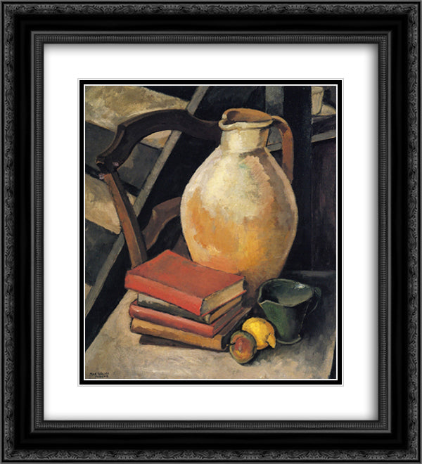 Chardenal Dictionary 20x22 Black Ornate Wood Framed Art Print Poster with Double Matting by Weber, Max