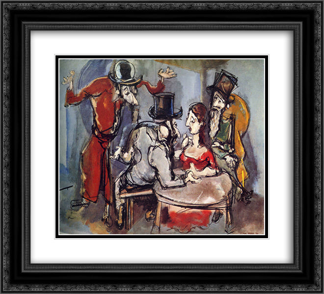 Family Reunion 22x20 Black Ornate Wood Framed Art Print Poster with Double Matting by Weber, Max