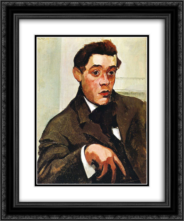 Portrait of Abraham Walkowitz 20x24 Black Ornate Wood Framed Art Print Poster with Double Matting by Weber, Max